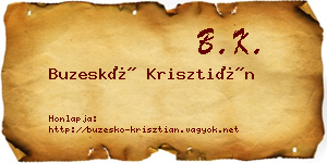 Buzeskó Krisztián névjegykártya